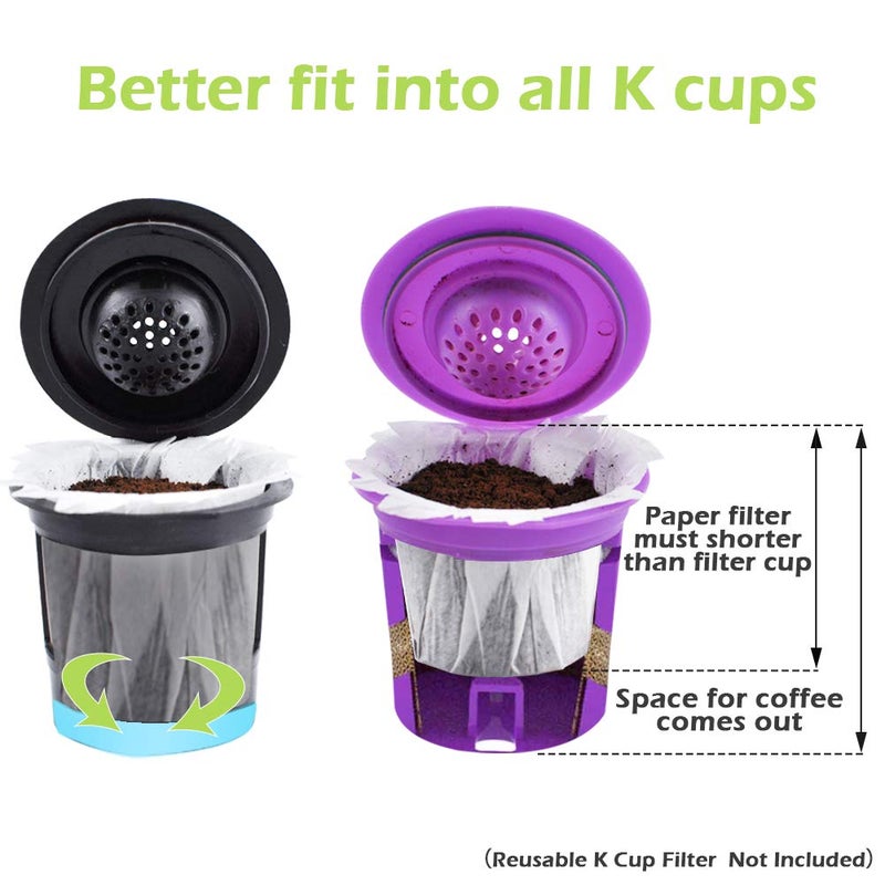 CAPMESSO Disposable Coffee Paper Filters Replacement Kerig Filter Compatible with Reusable Single Serve Pods Keurig Coffee Maker-300 Count (White) - Image 5